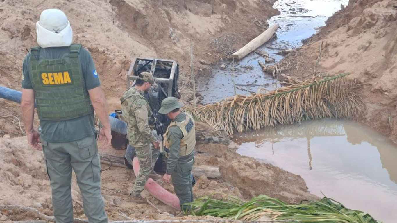 operacao-integrada-fiscaliza-area-de-garimpos-no-norte-de-mt-e-constata-danos-ambientais