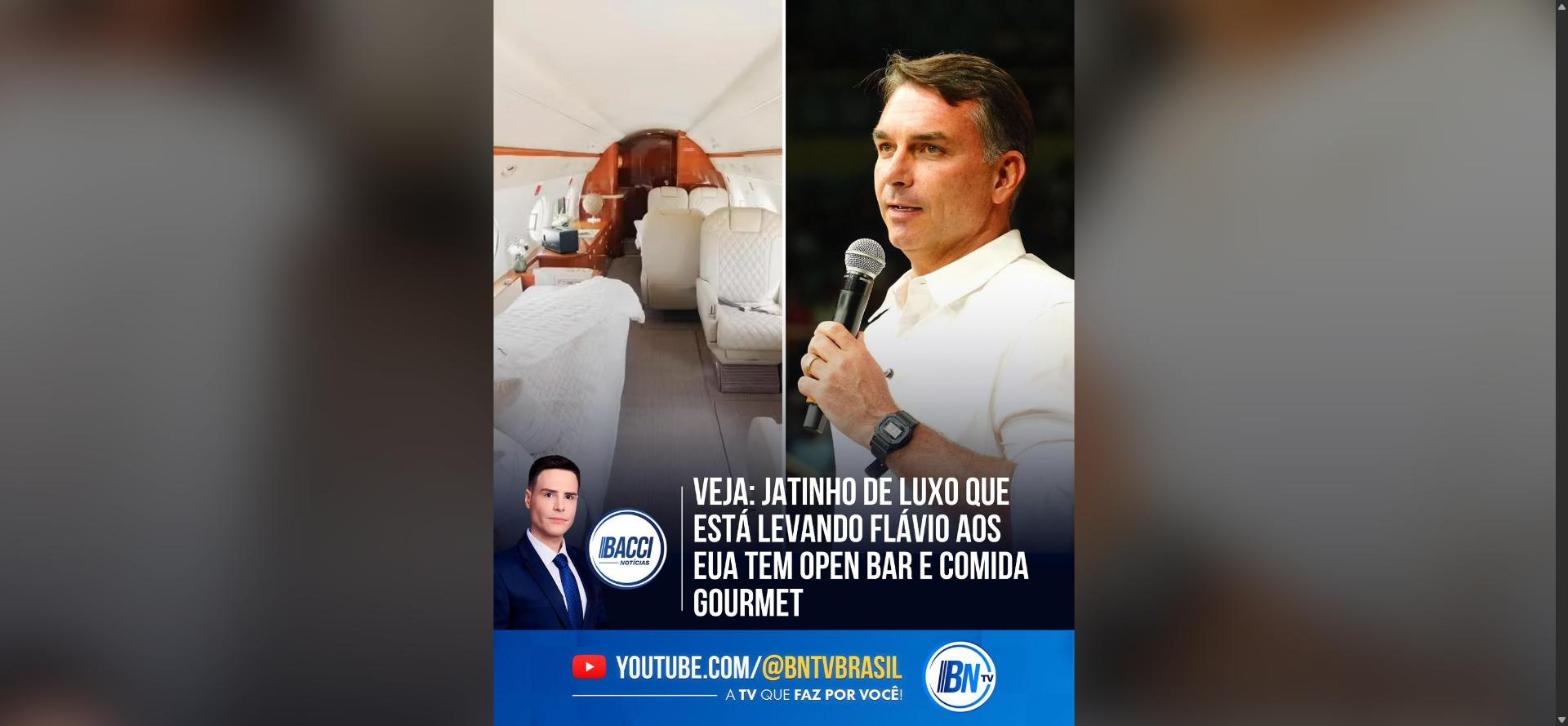 Jatinho de luxo e o senador Flávio Bolsonaro