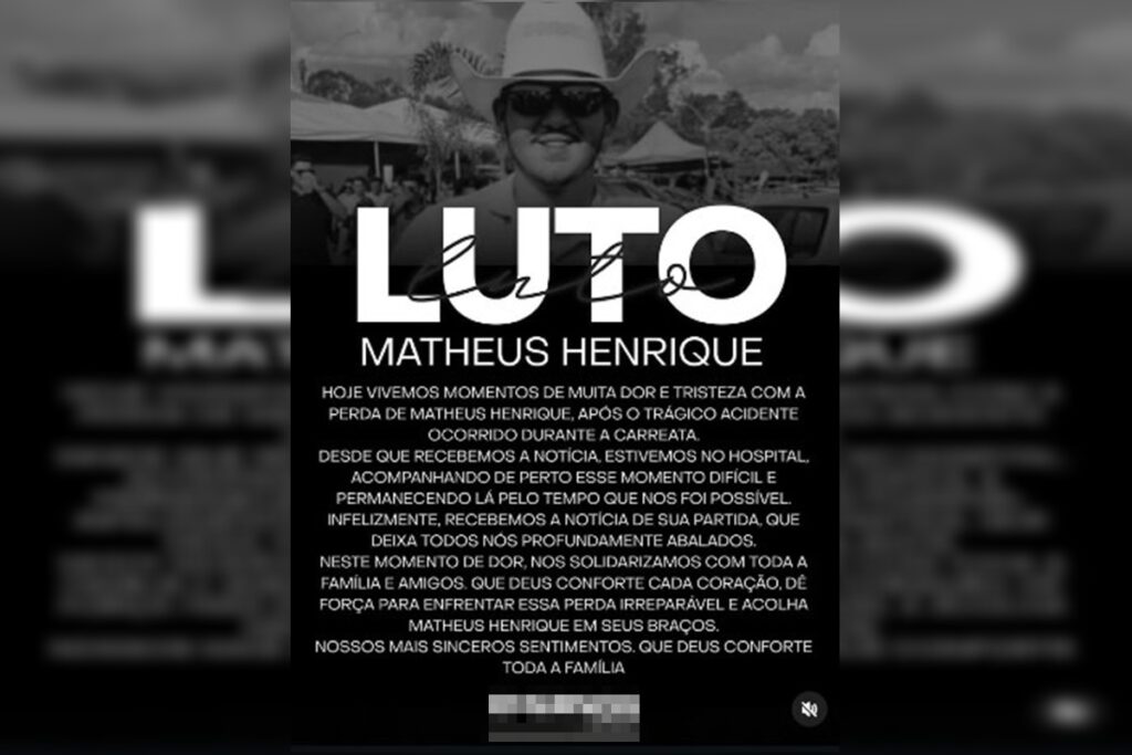 Homenagem publicada nas redes sociais